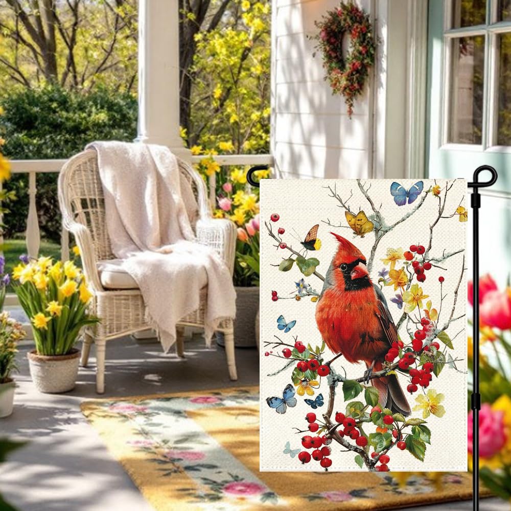 RABUSOFA butterfly-flowers garden flag highlighting seasonal charm for porches and decks