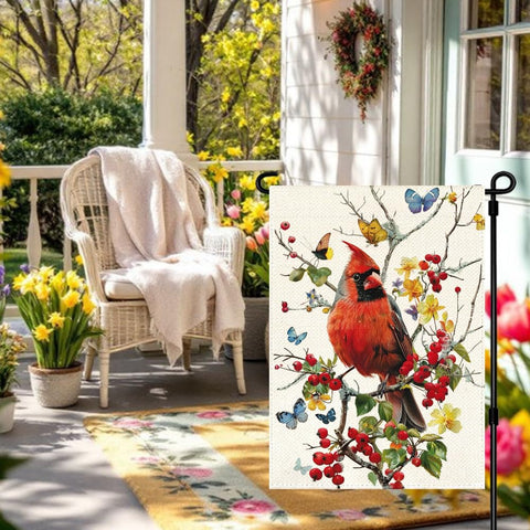RABUSOFA butterfly-flowers garden flag highlighting seasonal charm for porches and decks