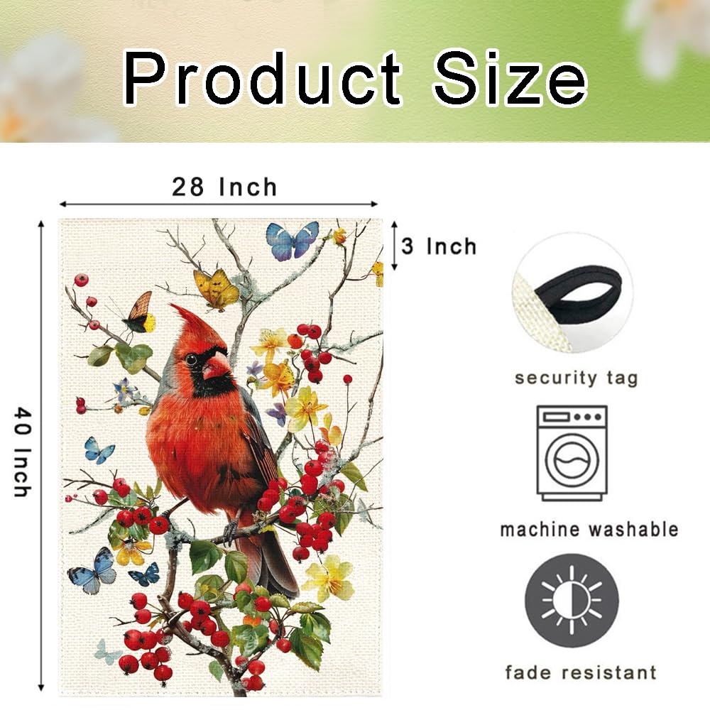 RABUSOFA Cardinal flag garden scene adds spring-summer charm