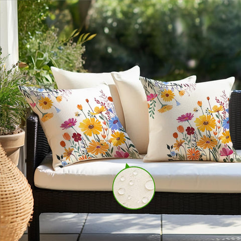 RABUSOFA decorative pillow cover enhances patio or balcony with bright yellow charm.