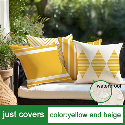 RABUSOFA durable 18x18 pillow cover, machine-washable for outdoors