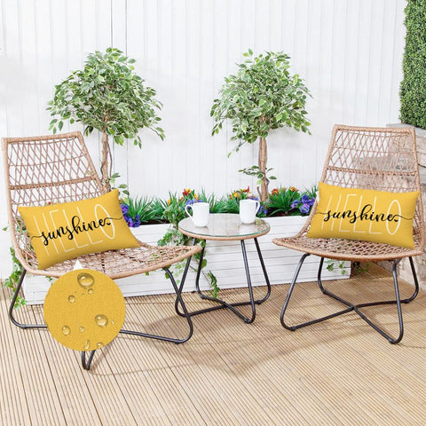 RABUSOFA Durable waterproof polyester-linen blend withstands weather
