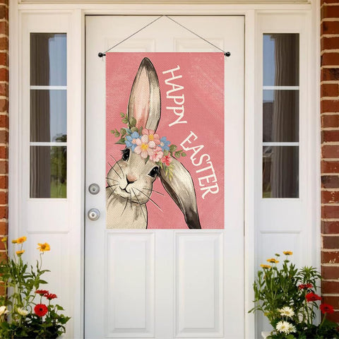 RABUSOFA Easter Bunny Flag back view with double-sided clarity.