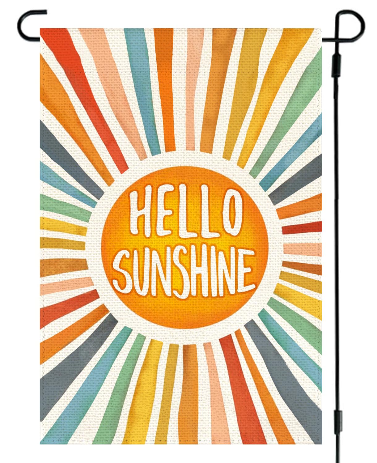 RABUSOFA Hello Sunshine flag, front view, welcomes guests with sunny style.