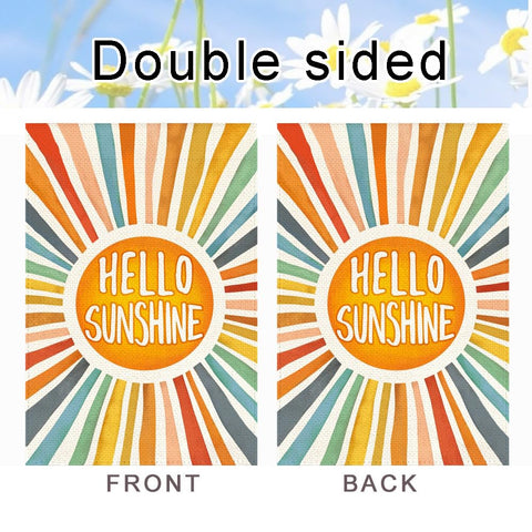 RABUSOFA Hello Sunshine flag, festive garden decor for summer gatherings.