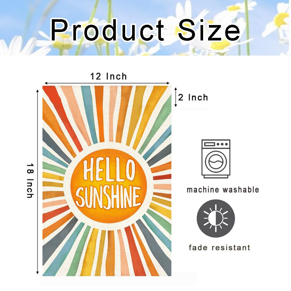 RABUSOFA Hello Sunshine flag, machine washable for easy care.