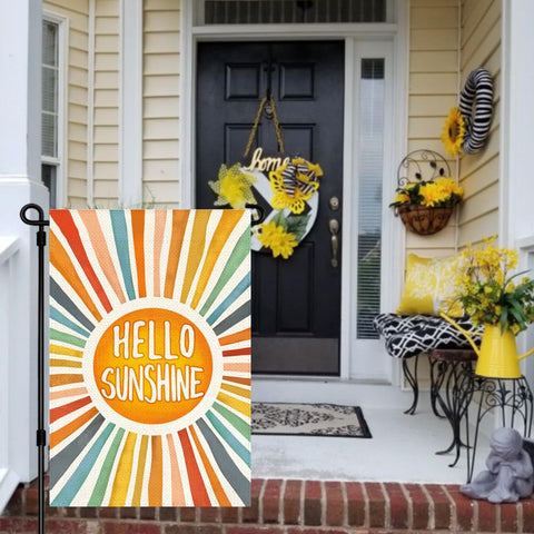 RABUSOFA Hello Sunshine flag, sleeve hanger ready for standard poles.