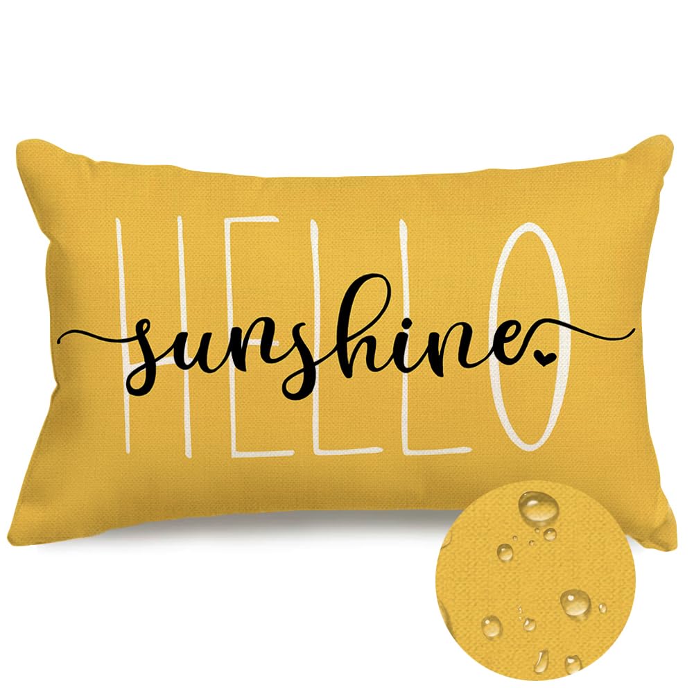 RABUSOFA Hello Sunshine 12x20 pillow cover for outdoor patios