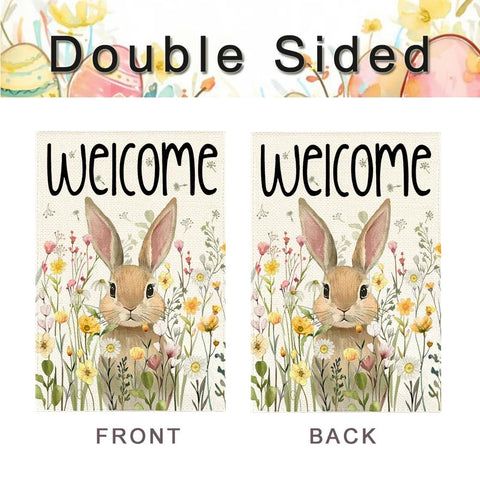 RABUSOFA outdoor flag with floral print boosts curb appeal.