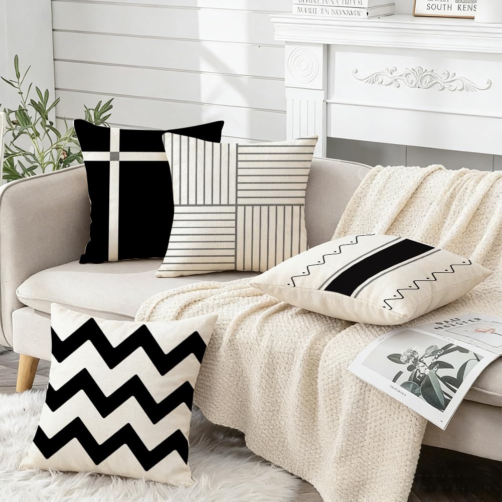 RABUSOFA pillow cover showing 18x18 insert compatibility for quick styling