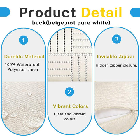 RABUSOFA front-pattern-only design on an 18x18 cover, back remains plain