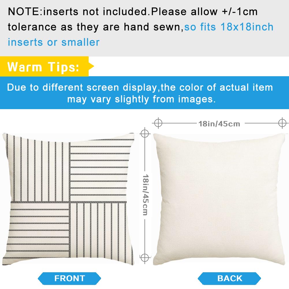 RABUSOFA pack of four outdoor pillow covers displayed on a bench