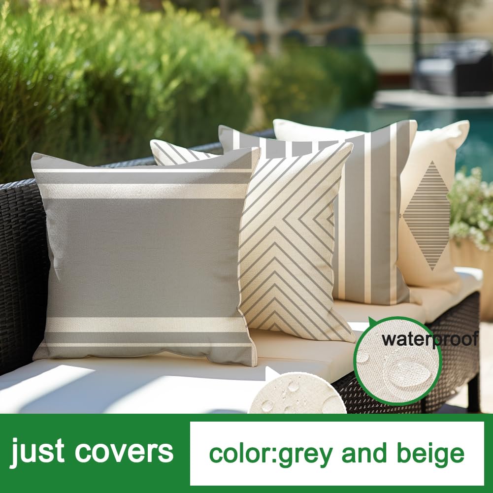Lifestyle scene of RABUSOFA pillow covers on a patio set