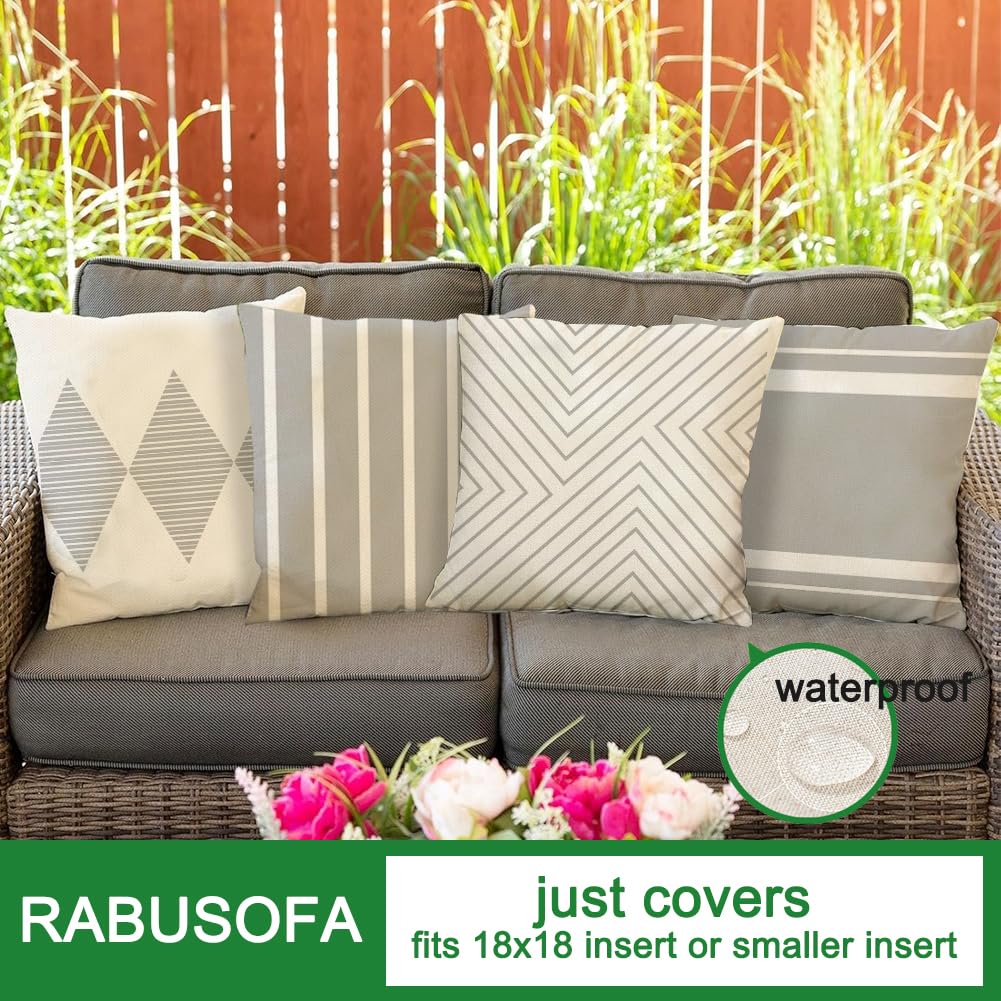 Waterproof fabric texture of RABUSOFA pillow cover ready for outdoor use