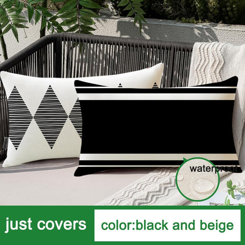Set of four RABUSOFA pillow covers for versatile outdoor decorating