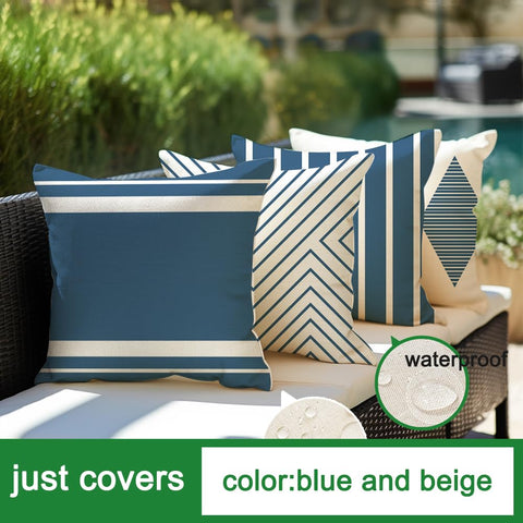 RABUSOFA patio setup featuring four cushions on outdoor furniture.