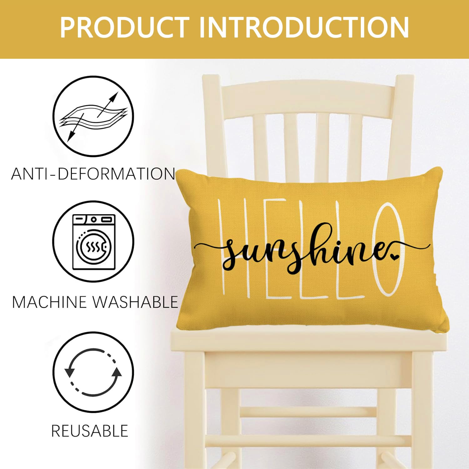 RABUSOFA 12x20 pillow cover fits standard inserts securely