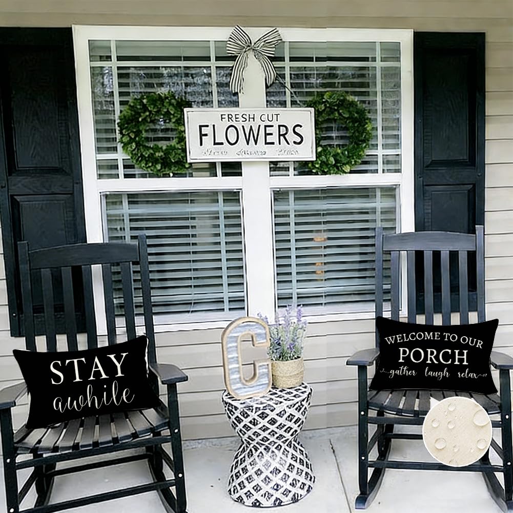 RABUSOFA porch decor idea with decorative pattern and beige reverse
