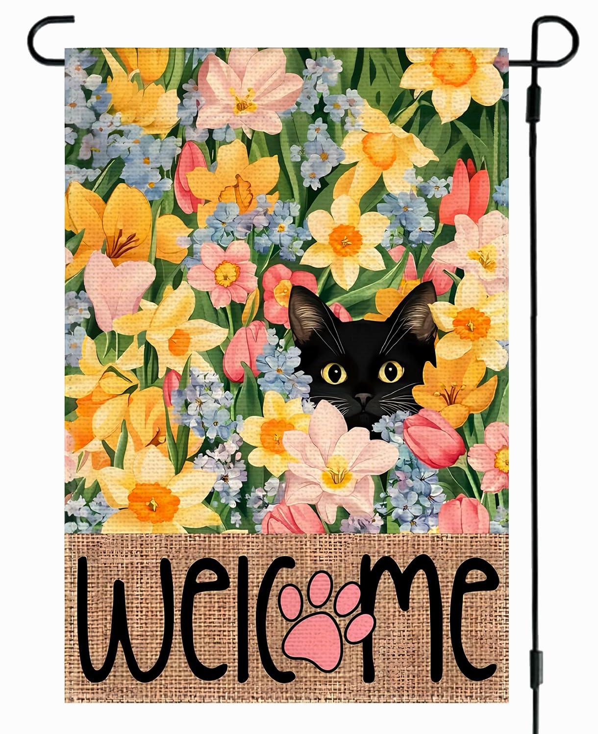 RABUSOFA spring-summer floral garden flag for vibrant seasonal decor on porches and gardens.