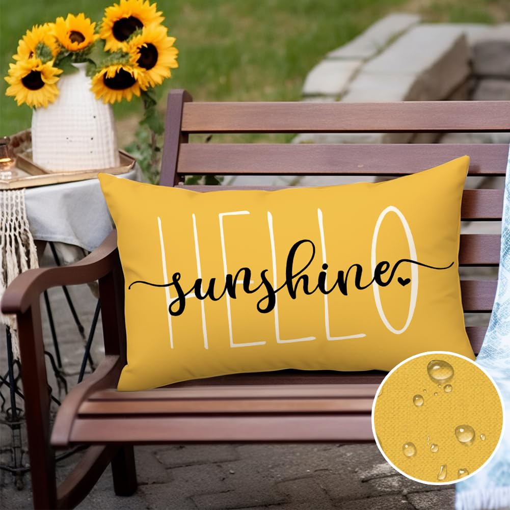 RABUSOFA Yellow Mustard waterproof pillow case ideal for garden furniture