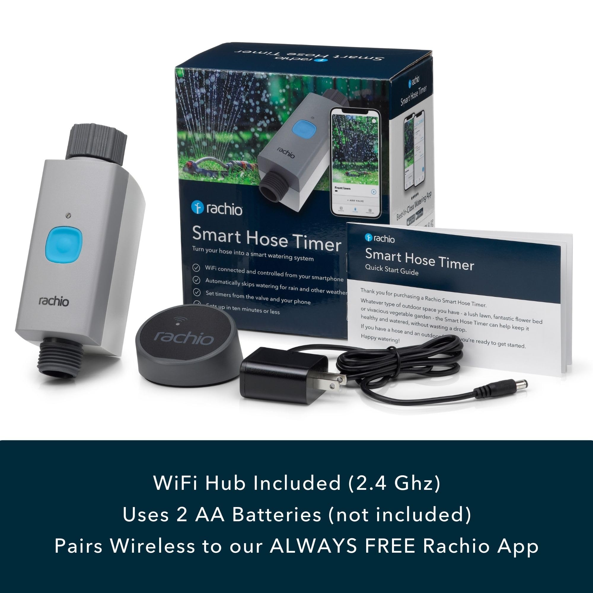 Rachio Smart Hose Timer installation in minutes for quick setup.