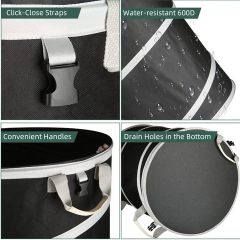 Rachmi sturdy four-handle tote with drain holes for easy carrying