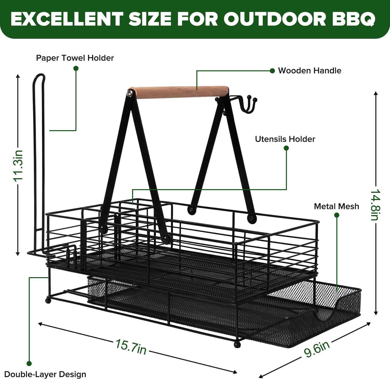 RACOBOT Grill Caddy paper towel holder for quick cleanup