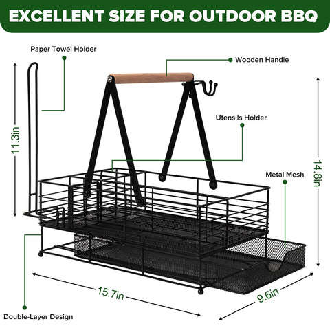 RACOBOT Grill Caddy paper towel holder for quick cleanup