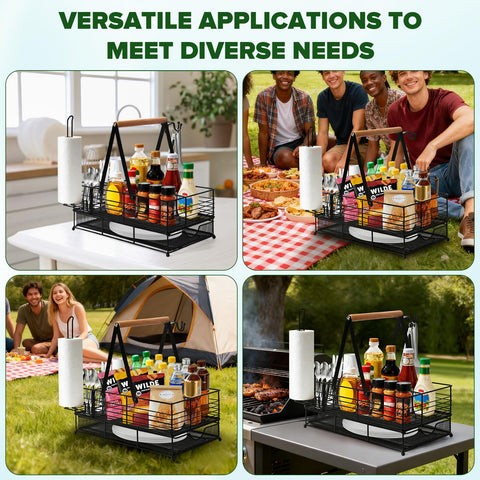 RACOBOT Grill Caddy versatile setup for outdoor cooking