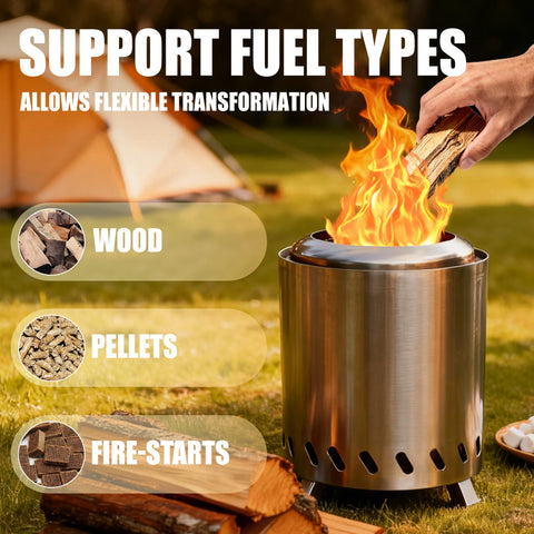 Radd Keep dual fuel option with wood or pellets for flexible fires