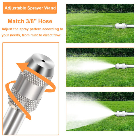 Raddile hose quick-connectors enable quick hose changes and easy setup.