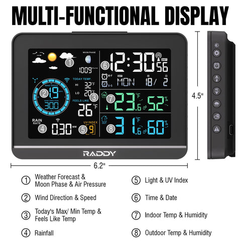 Raddy UV-6 outdoor sensor kit enabling wireless backyard monitoring