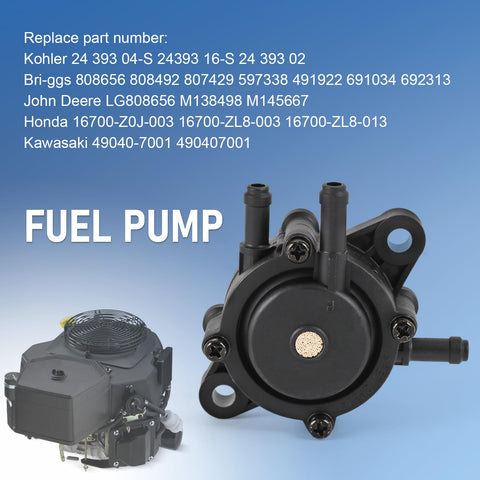 RADHLBNIU replacement fuel pump with cross-reference part numbers.