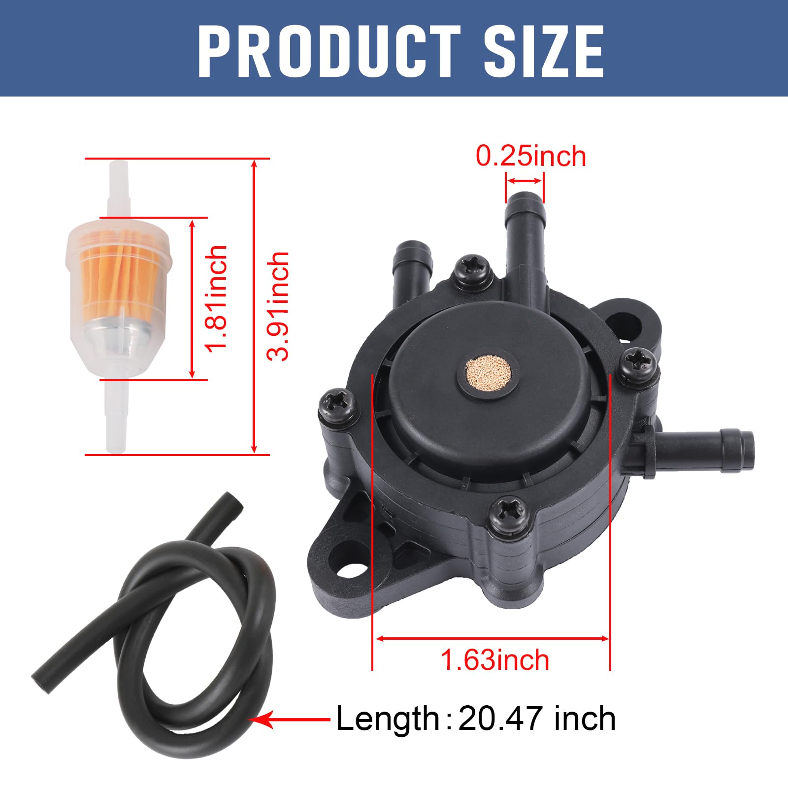 RADHLBNIU fuel pump replacement for Club Car DS carts promotes consistent operation.