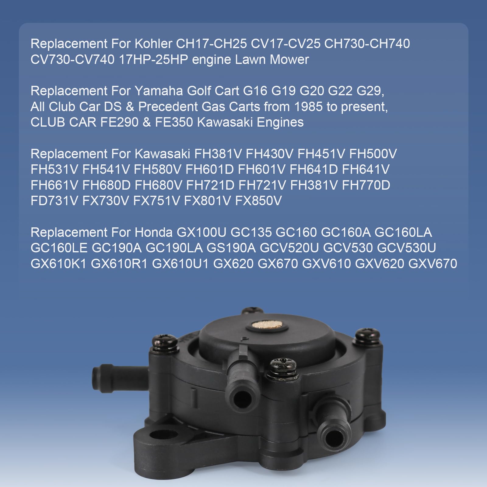 RADHLBNIU fuel pump replacement for Yamaha golf carts supports smooth fuel flow.