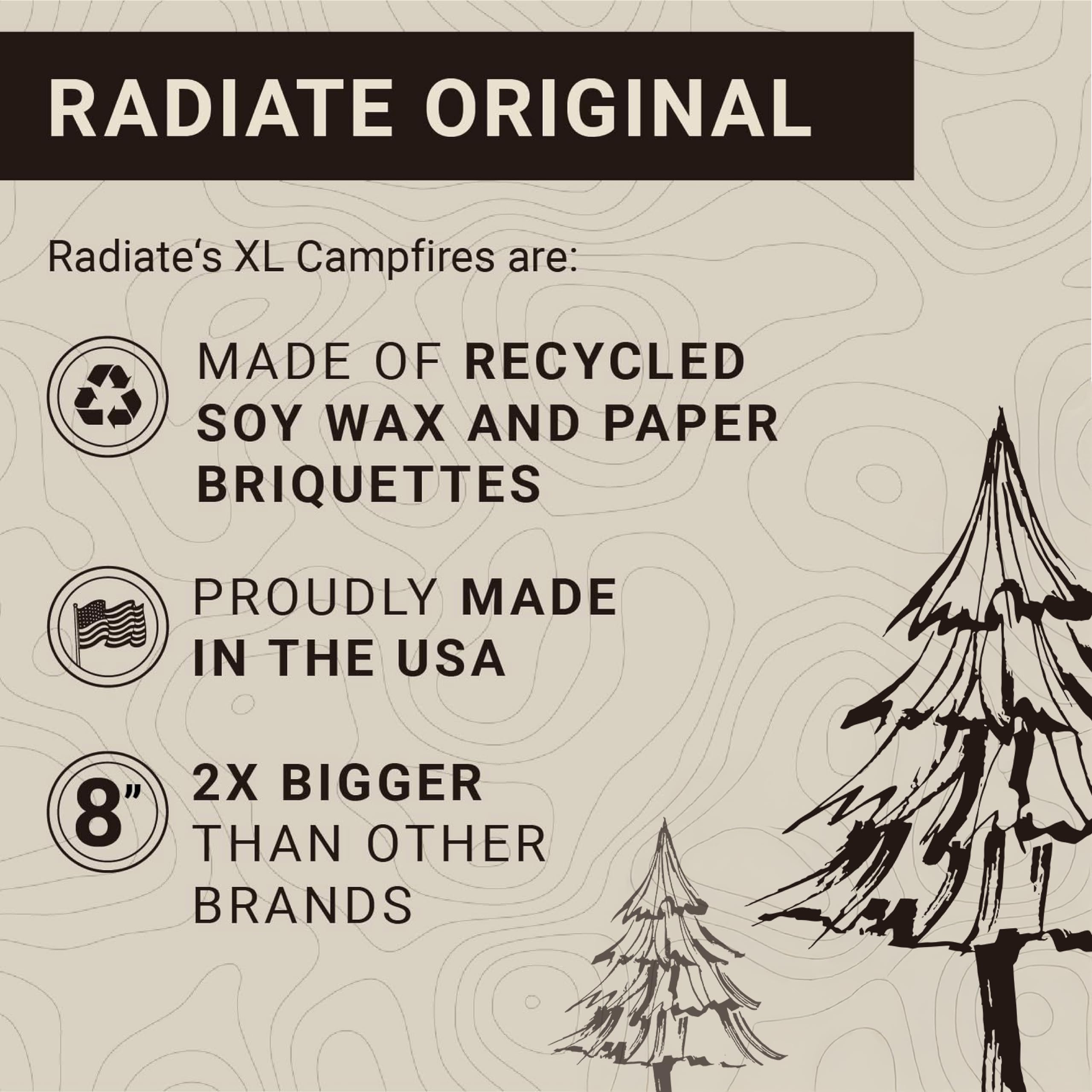 Radiate XL eco-friendly wax briquettes power clean burn