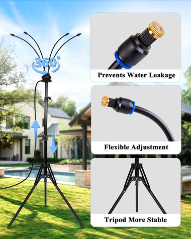 Rafow easy-install misting system connects to garden fittings