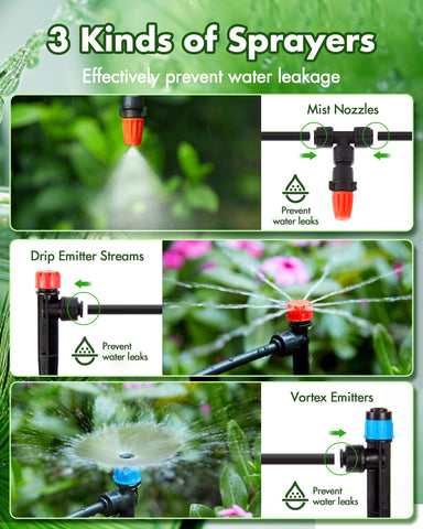Rafow quarter-inch tubing branch delivering targeted moisture to plant clusters.