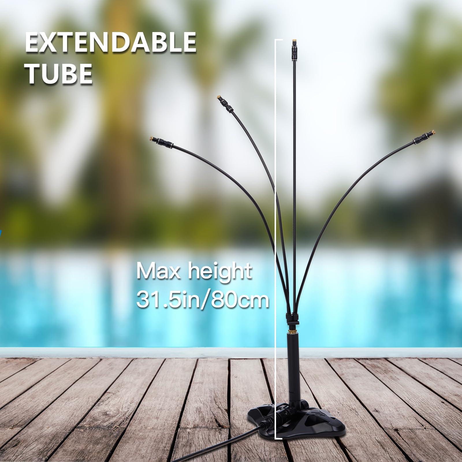 Rafow 360-degree tube adjusts mist direction for tailored cooling