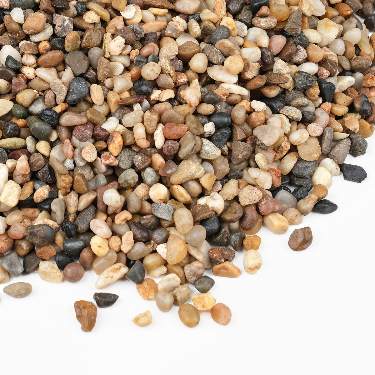 Rahato 5lbs small rocks for plants closeup, showcasing natural variety for drainage and decor.