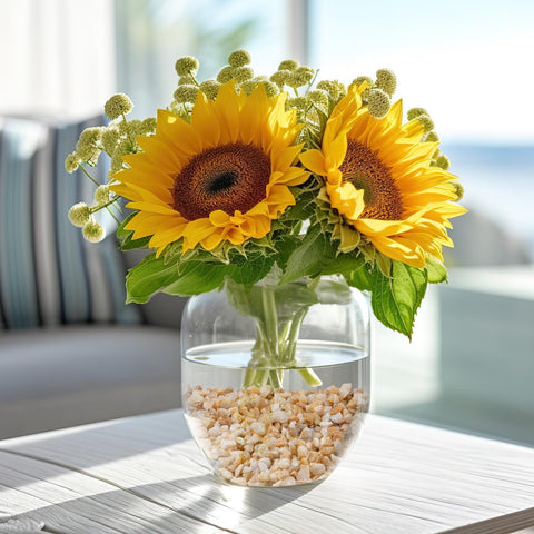 Rahato coarse sand planter decoration offers chic, natural soil accent.
