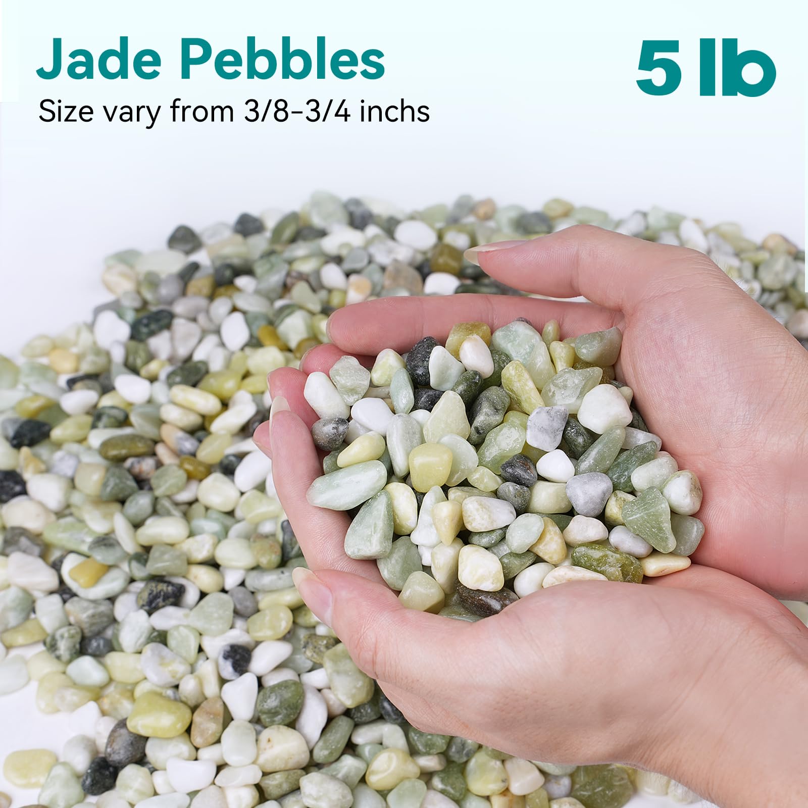 Rahato Jade Pebbles for jar displays add color and stable drainage