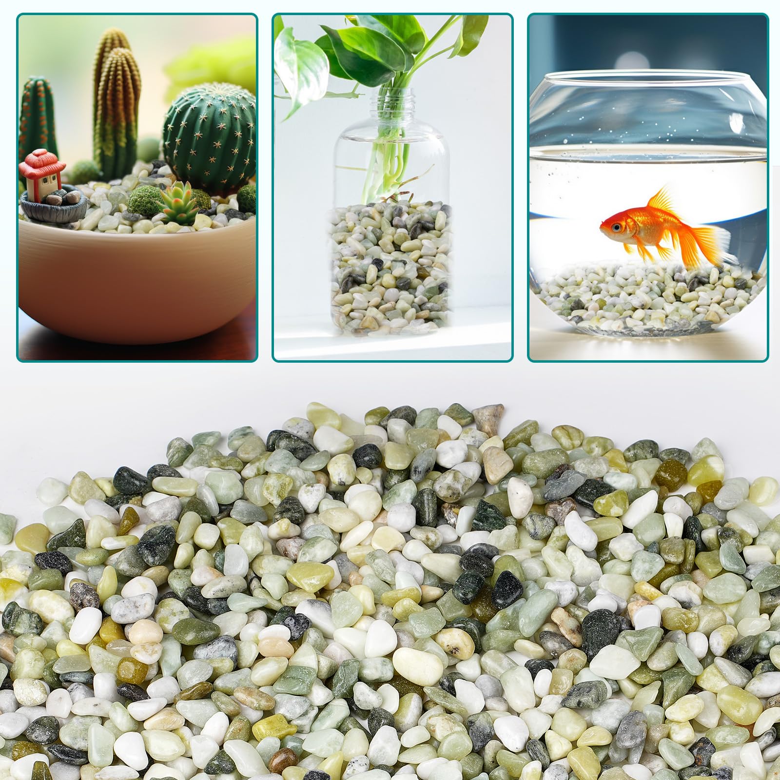 Rahato Jade Pebbles prevent soil erosion while beautifying pots