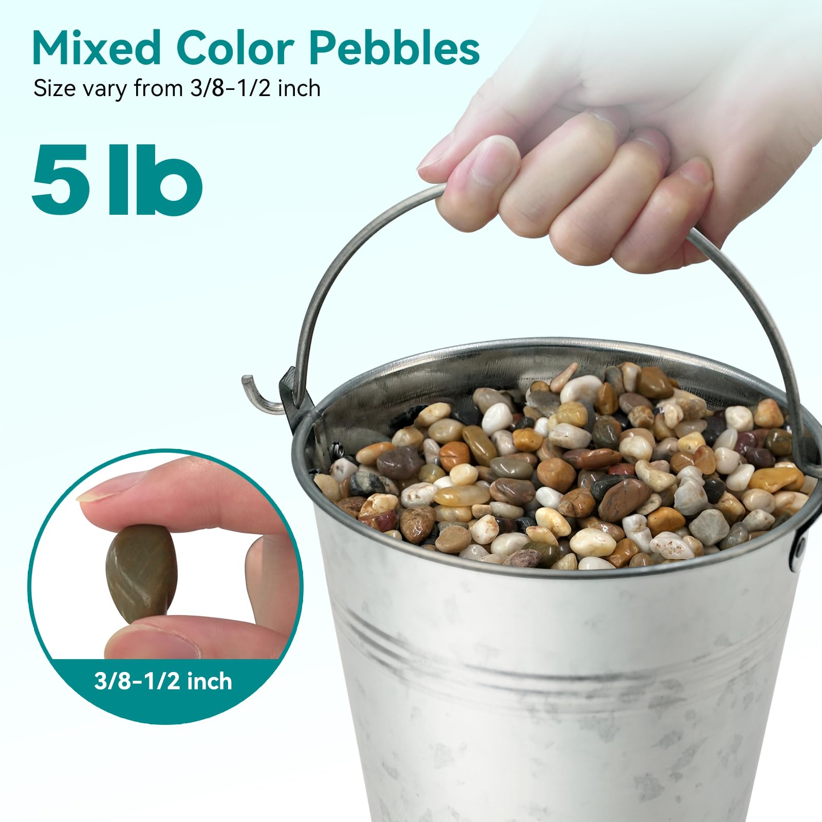 Rahato polished river rock for succulents; adds luxurious shine and helps drainage.