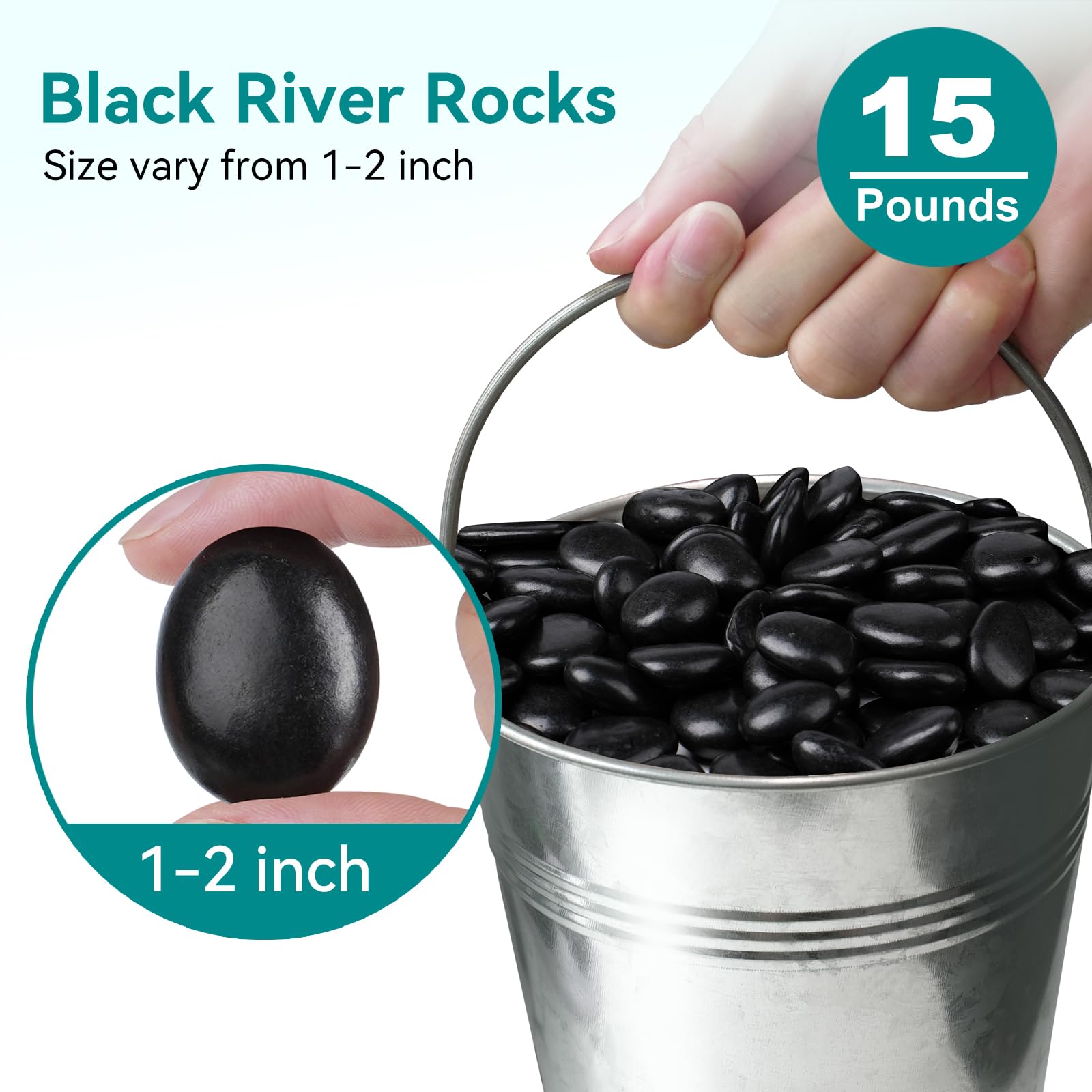 Rahato polished river rocks 1-2 inch for outdoor pathway and landscape styling