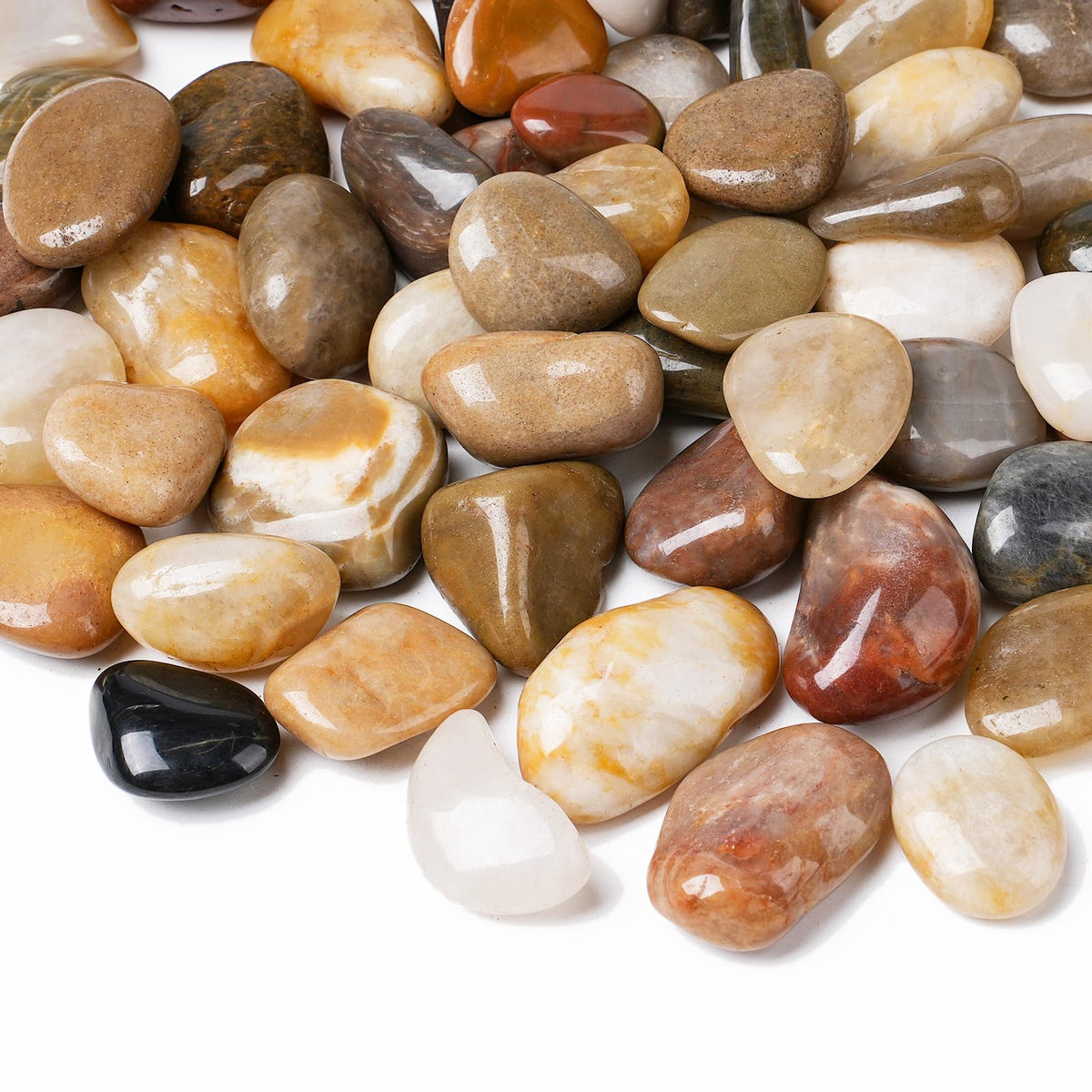 Rahato River Rocks in a vase; natural color enhances indoor plants