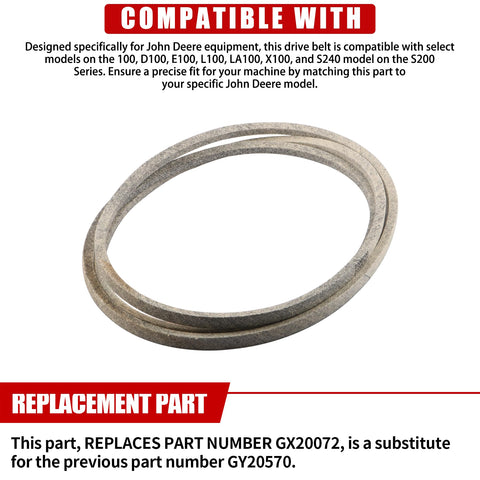 RAHQHD GX20072 installation tips image highlights simple steps for quick deck belt replacement.