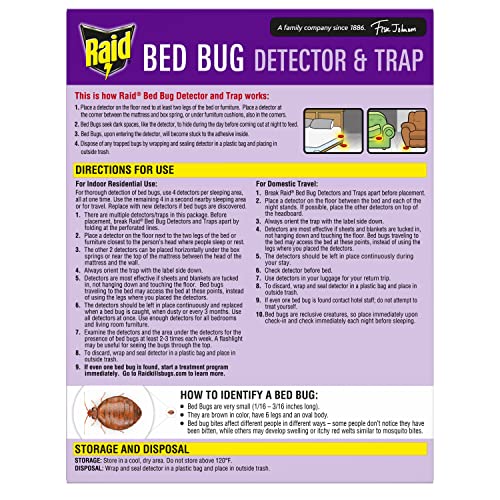 Raid bed bug detector trap with see-through window for quick visibility