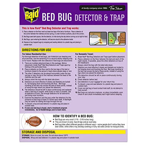 Raid bed bug detector trap with see-through window for quick visibility