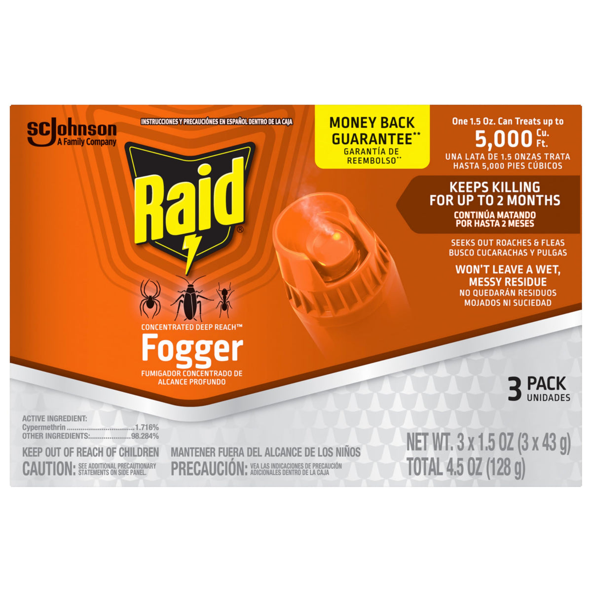 Raid Deep Reach Fogger in use targeting hidden roaches with penetrating fog.